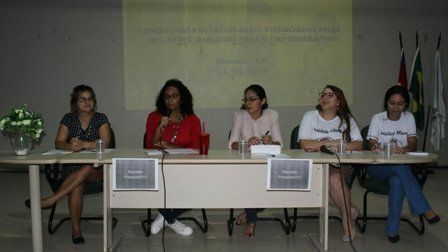 Mesa foi composta por mediadoras da Progesp, professora Lidiany Cavalcante e fundadoras do Instituto Mana